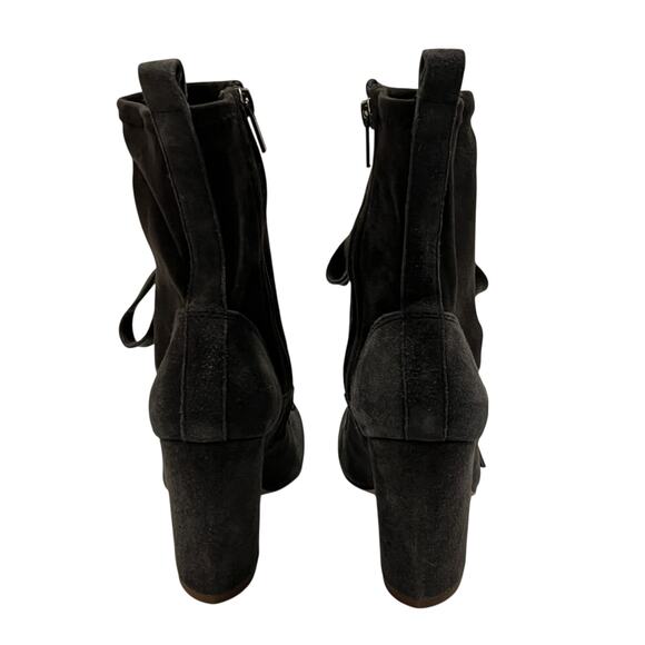 NEW Splendid Hacken Black Suede Leather Mid-Calf Lace-Up Boots - Picture 5 of 8